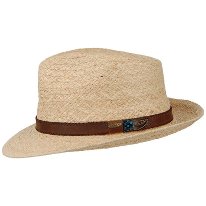 Sombrero Fedora Currituck trenza de rafia de Scala - Natural
