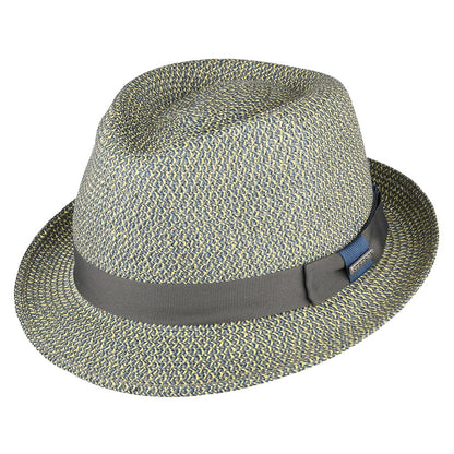Sombrero Trilby Fairbanks de paja toyo de Stetson - Mezcla de Azules