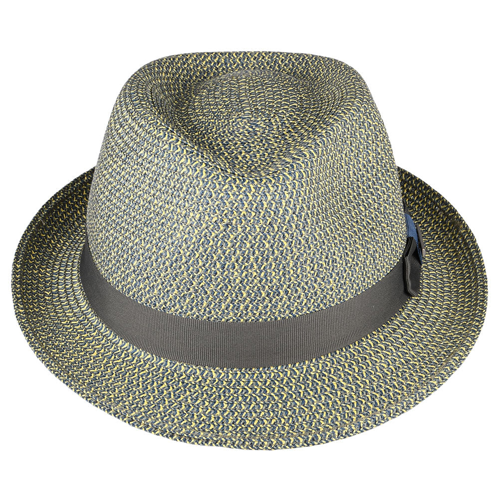 Sombrero Trilby Fairbanks de paja toyo de Stetson - Mezcla de Azules