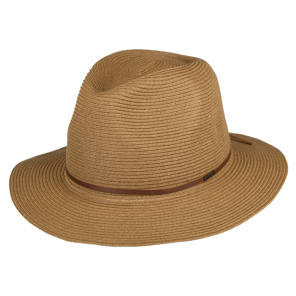 Sombrero Fedora Wesley plegable de paja de Brixton - Cobrizo