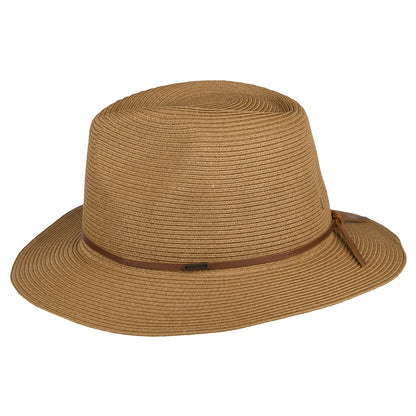 Sombrero Fedora Wesley plegable de paja de Brixton - Cobrizo