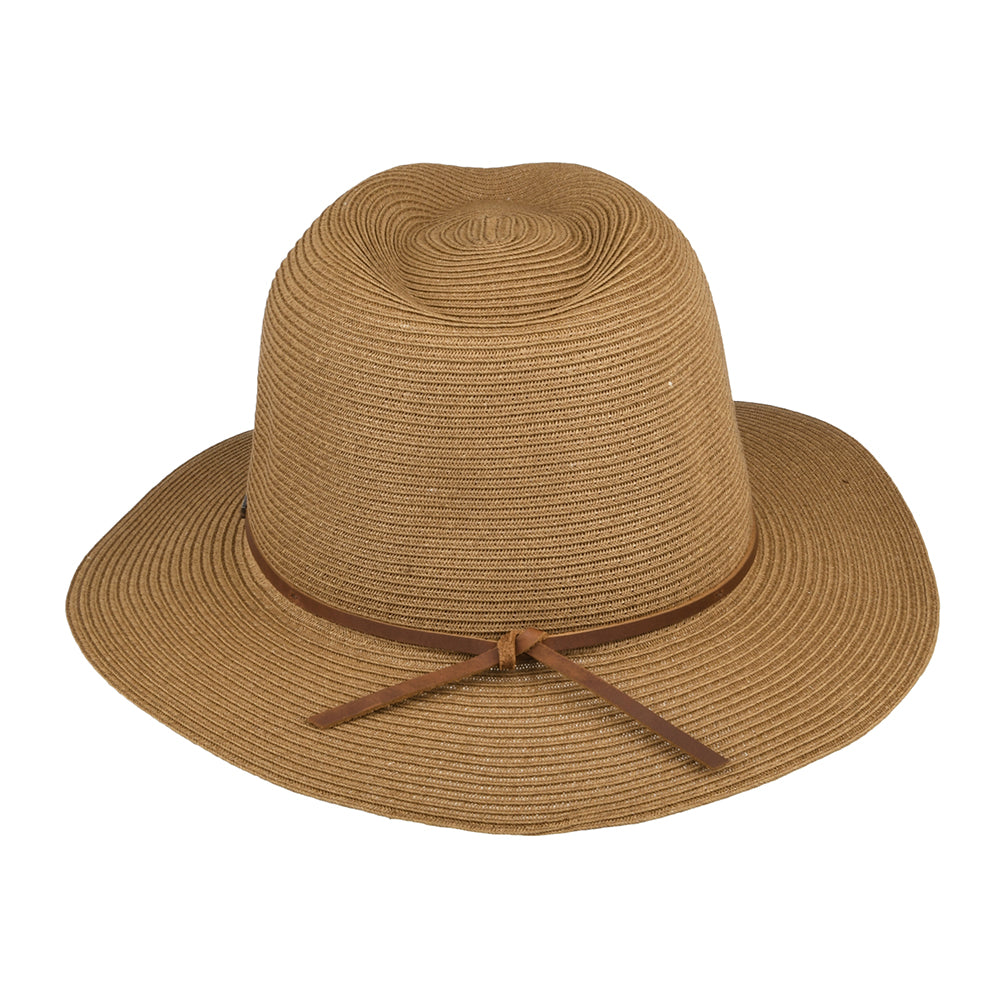 Sombrero Fedora Wesley plegable de paja de Brixton - Cobrizo
