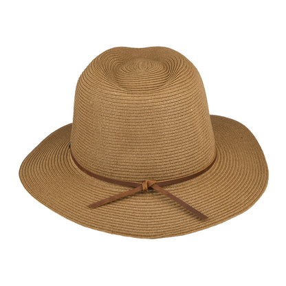 Sombrero Fedora Wesley plegable de paja de Brixton - Cobrizo