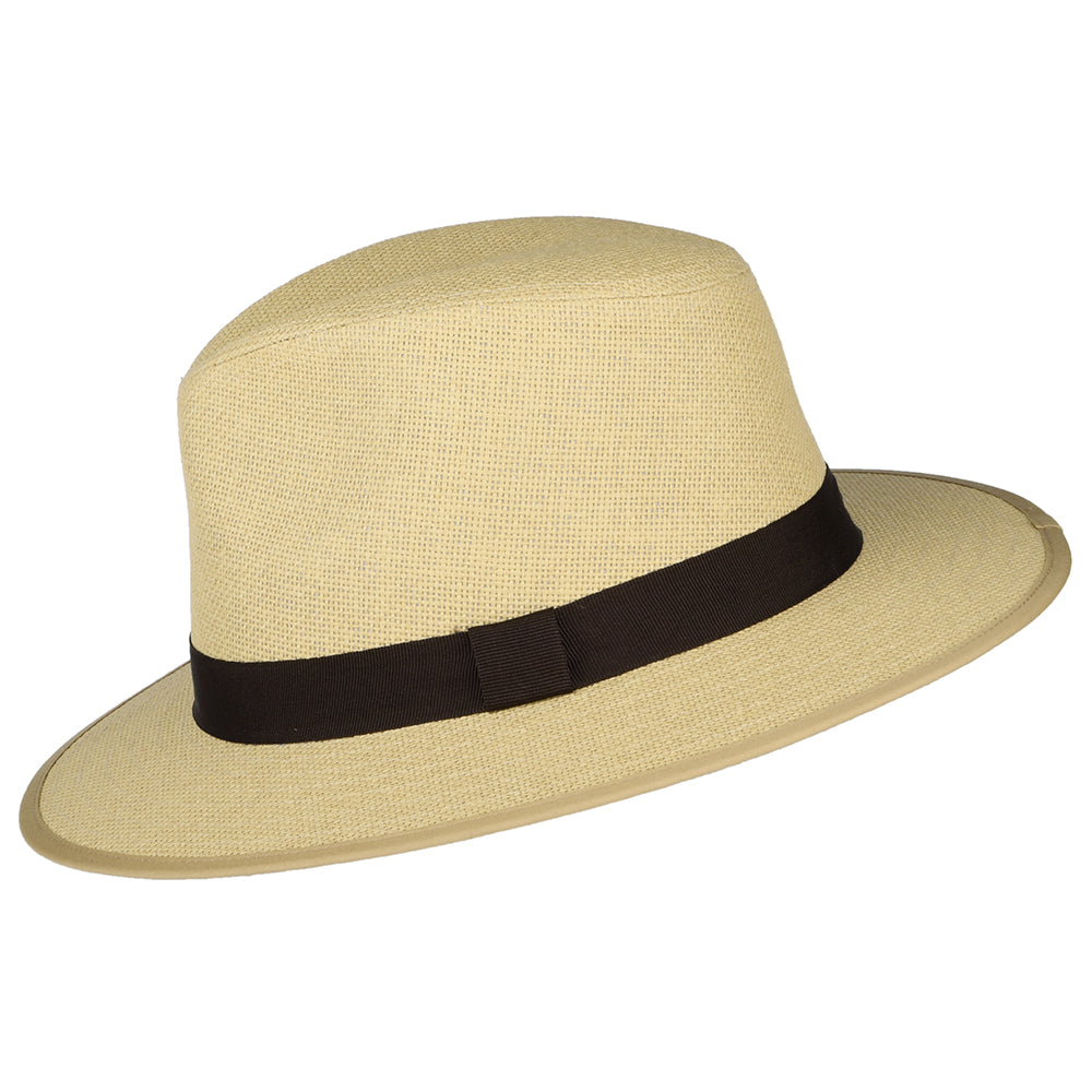 Sombrero Fedora Safari de paja toyo de Failsworth - Beige Arena