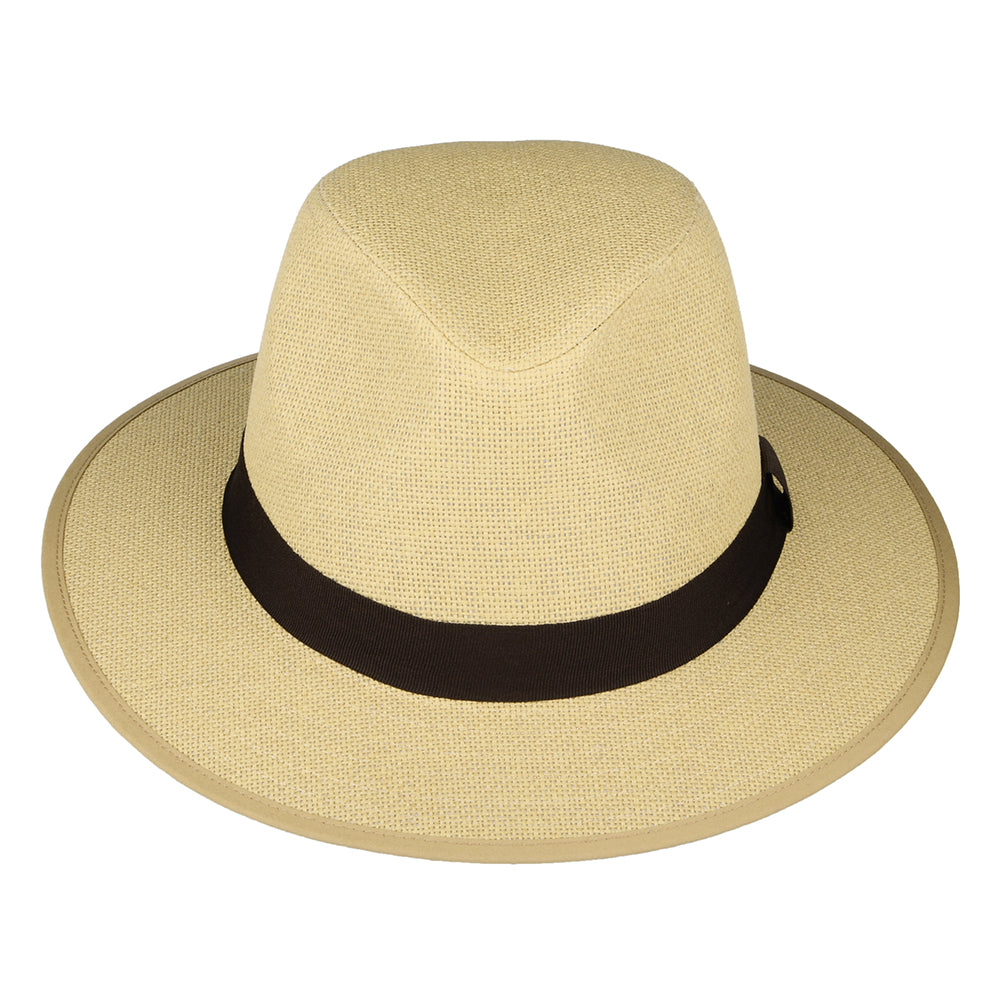 Sombrero Fedora Safari de paja toyo de Failsworth - Beige Arena