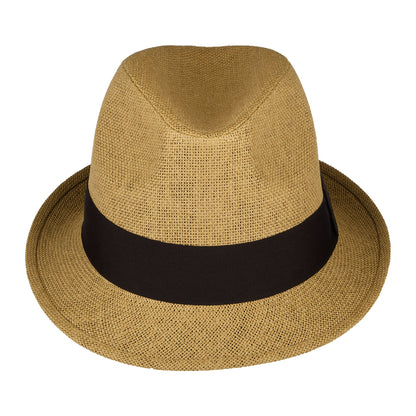 Sombrero Trilby de paja toyo de Failsworth - Tabaco