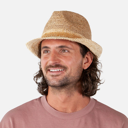 Sombrero Trilby Brisbane de paja de rafia de Barts - Trigo
