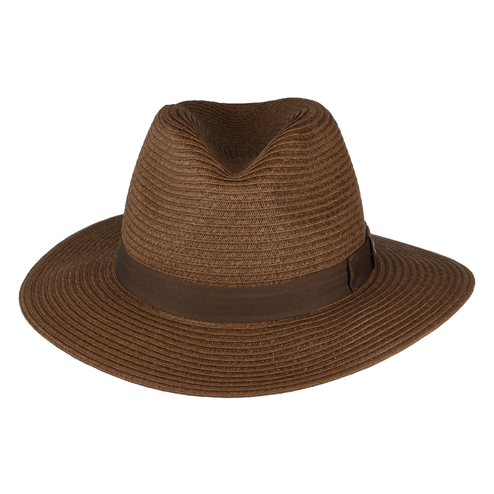 Sombrero Fedora Aveloz de paja de Barts - Marrón Oscuro