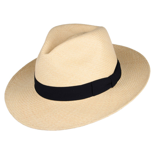 Sombrero Panamá Fedora Downbrim de Failsworth - Natural-Azul Marino