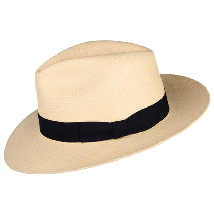 Sombrero Panamá Fedora Downbrim de Failsworth - Natural-Azul Marino