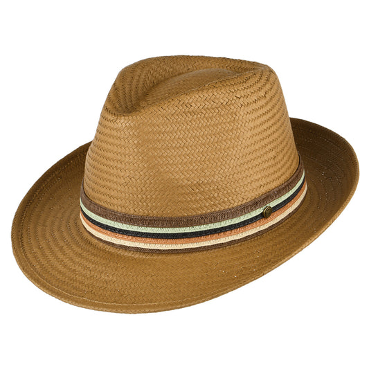 Sombrero Fedora Monaco de paja toyo de Failsworth - Tabaco