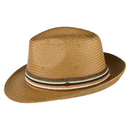 Sombrero Fedora Mónaco de paja toyo de Failsworth - Tabaco