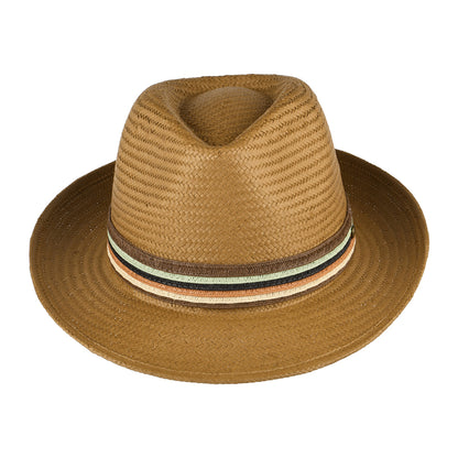 Sombrero Fedora Mónaco de paja toyo de Failsworth - Tabaco