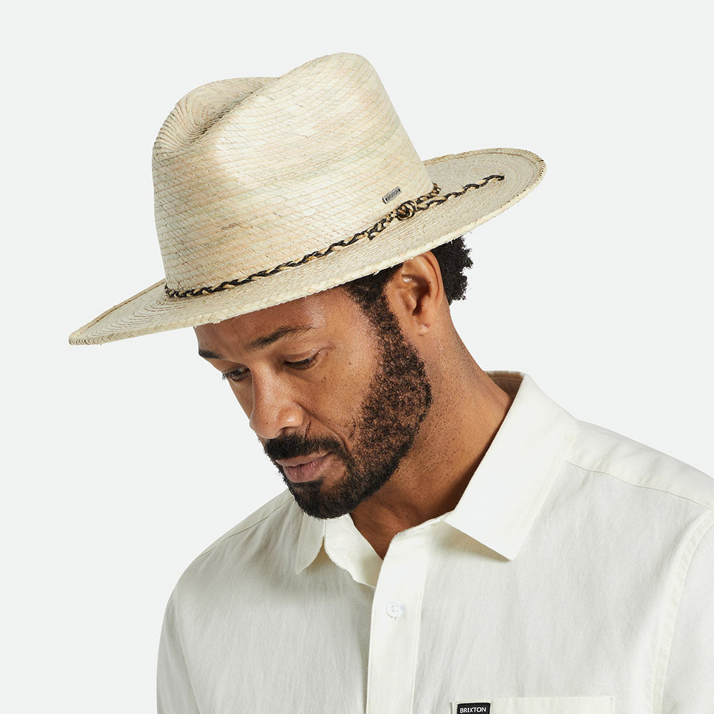 Sombrero Fedora Messer Western de paja de Brixton - Natural