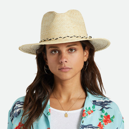 Sombrero Fedora Messer Western de paja de Brixton - Natural