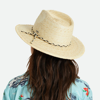 Sombrero Fedora Messer Western de paja de Brixton - Natural