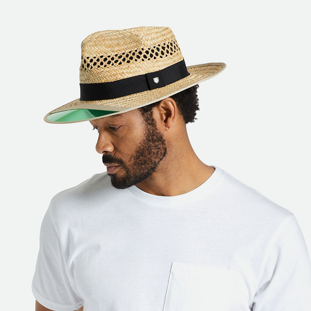 Sombrero Fedora Hunter de paja de Brixton - Beige Arena