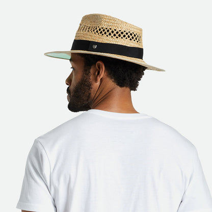 Sombrero Fedora Hunter de paja de Brixton - Beige Arena