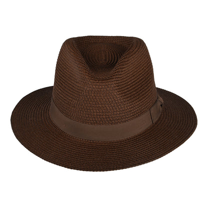 Sombrero Fedora Rio de paja toyo de Brixton - Marrón