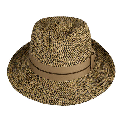 Sombrero Fedora Marton C-Crown de trenza de papel de Scala - Marrón