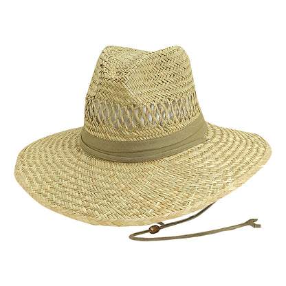 Sombrero de Guardacosta de rush straw de Dorfman Pacific - Natural-Kaki