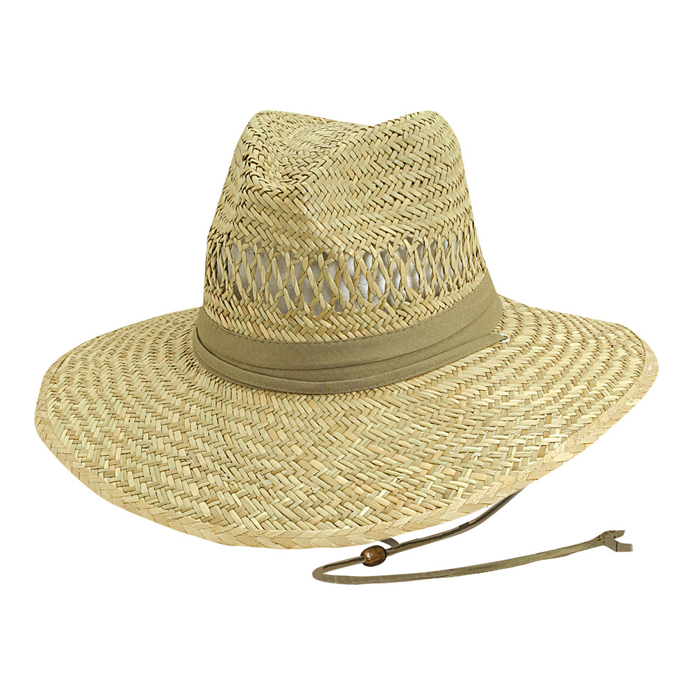 Sombrero de Guardacosta de rush straw de Dorfman Pacific - Natural-Kaki