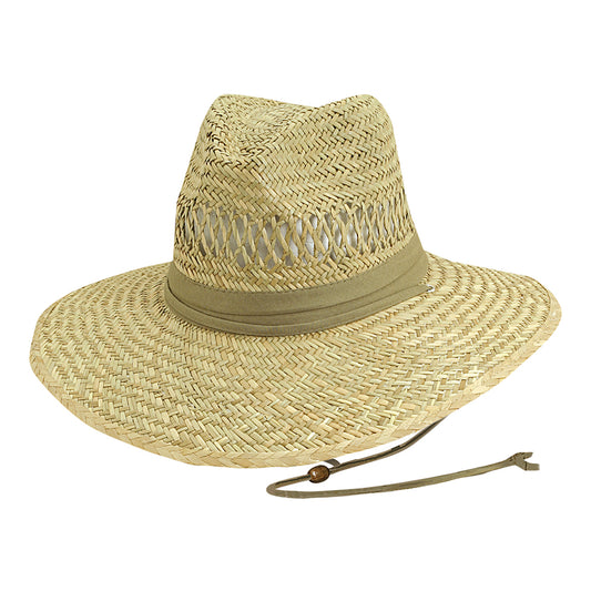 Sombrero de Guardacosta de rush straw de Dorfman Pacific - Natural-Kaki