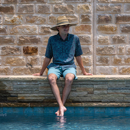 Sombrero de Guardacosta de rush straw de Dorfman Pacific - Natural-Kaki