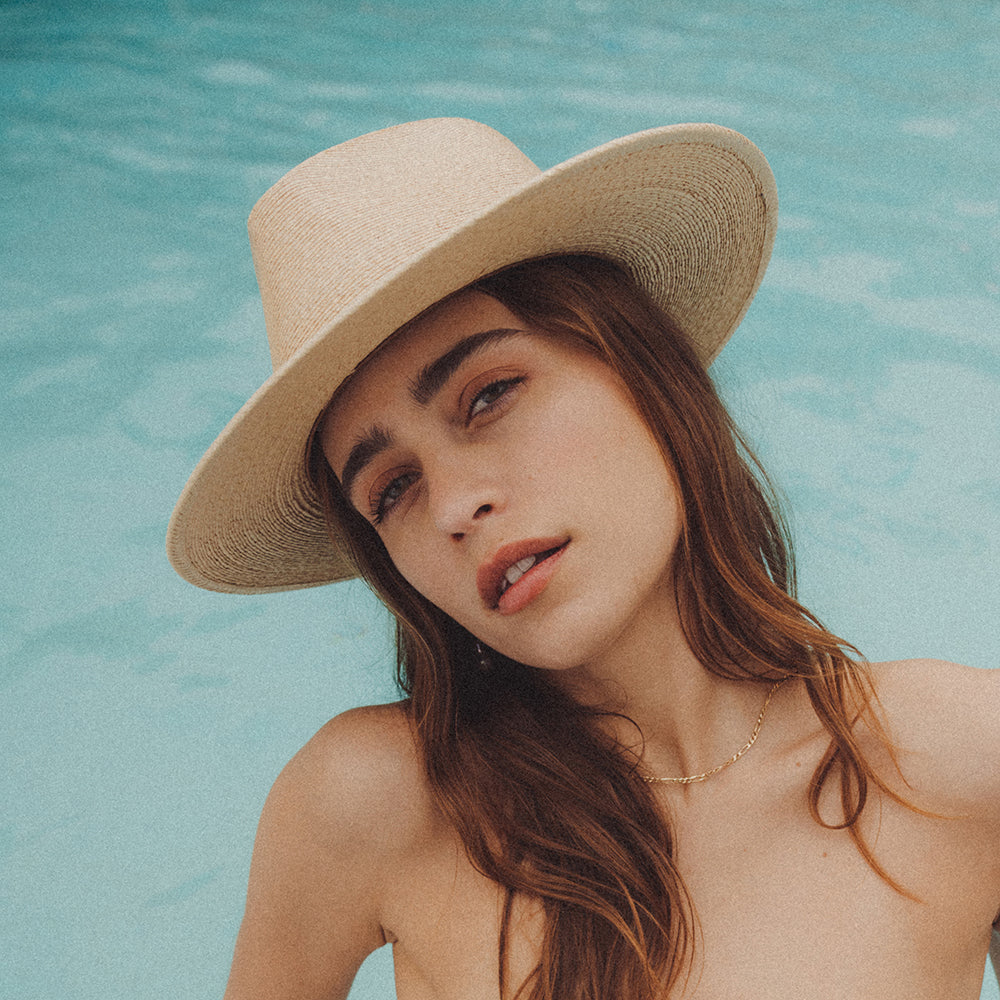 Sombrero Fedora Marcos de paja de Brixton - Natural