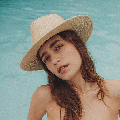 Sombrero Fedora Marcos de paja de Brixton - Natural