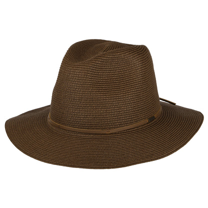 Sombrero Fedora Wesley plegable de paja de Brixton - Marrón