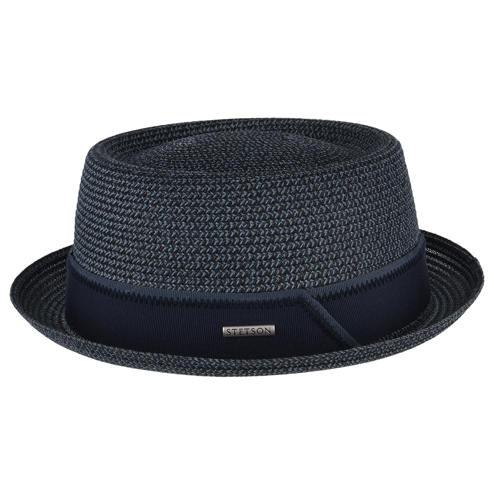 Sombrero Pork Pie de paja toyo de Stetson - Azul