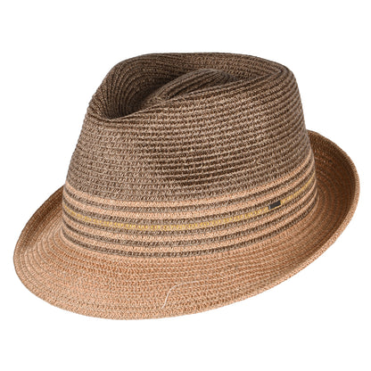 Sombrero Trilby Hooper de paja toyo de Bailey - Marrón-Multi