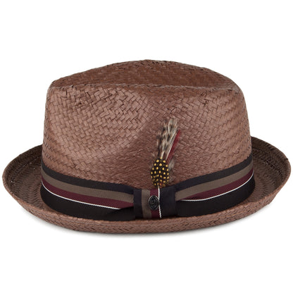 Sombrero de paja Trilby Tribeca de Jaxon & James - Marrón