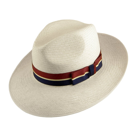 Sombrero Fedora Panamá con cinta decorativa a rayas de Olney