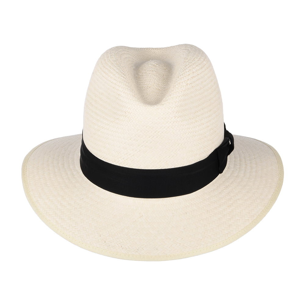 Sombrero Fedora Panamá Safari con cinta decorativa negra de Olney - Decolorado