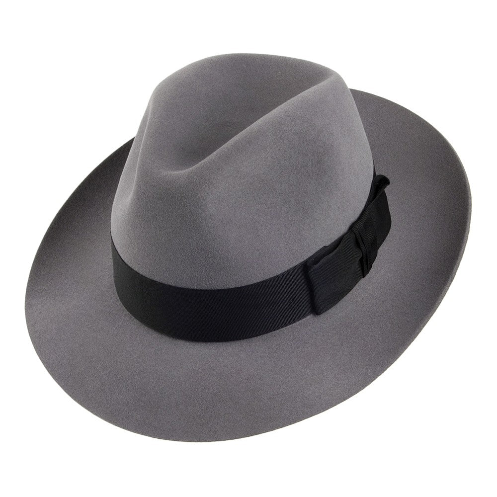 Sombrero Fedora Knightsbridge de fieltro de piel de Christys - Gris Claro