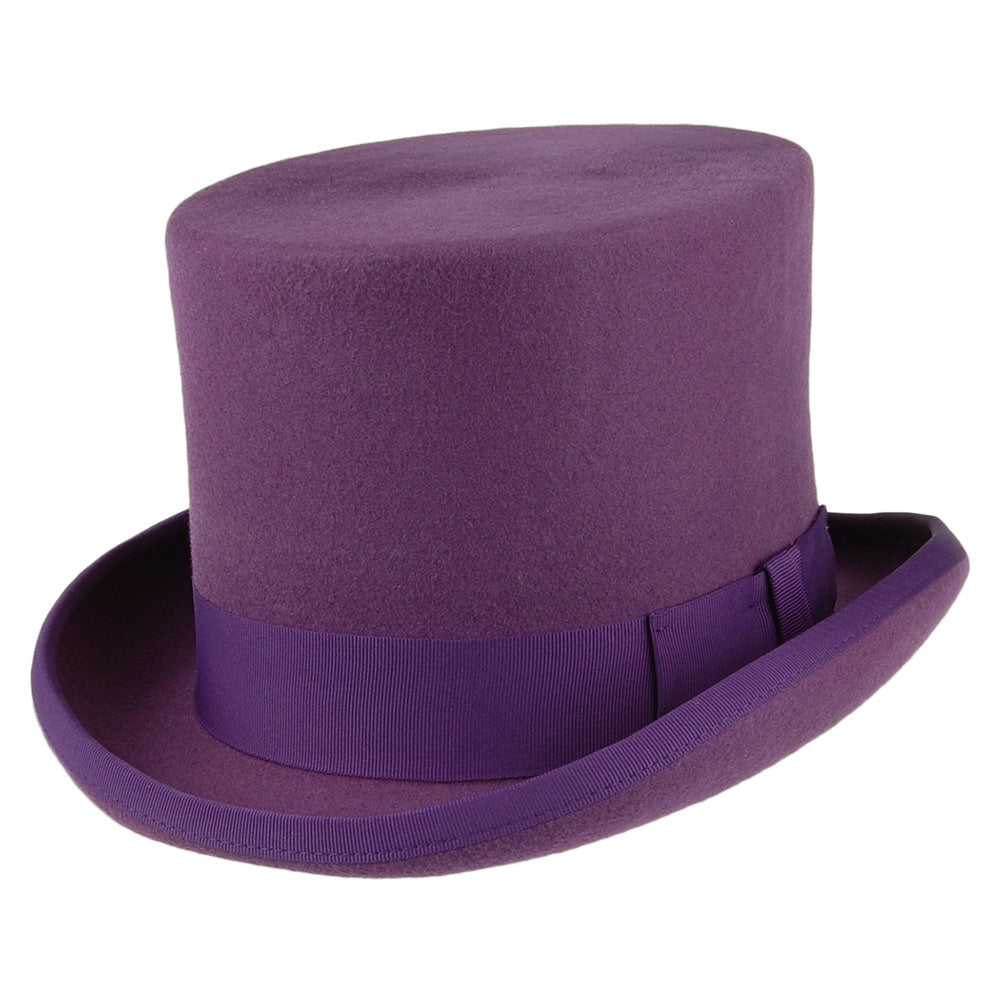Sombrero de copa de fieltro de lana de Denton - Púrpura