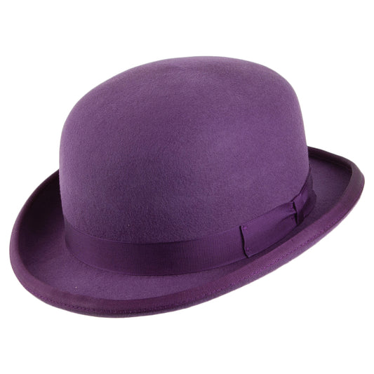 Sombrero bombín de fieltro de lana de Denton - Morado