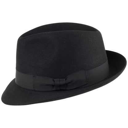 Sombrero Trilby Draper de fieltro de lana de Signes - Negro