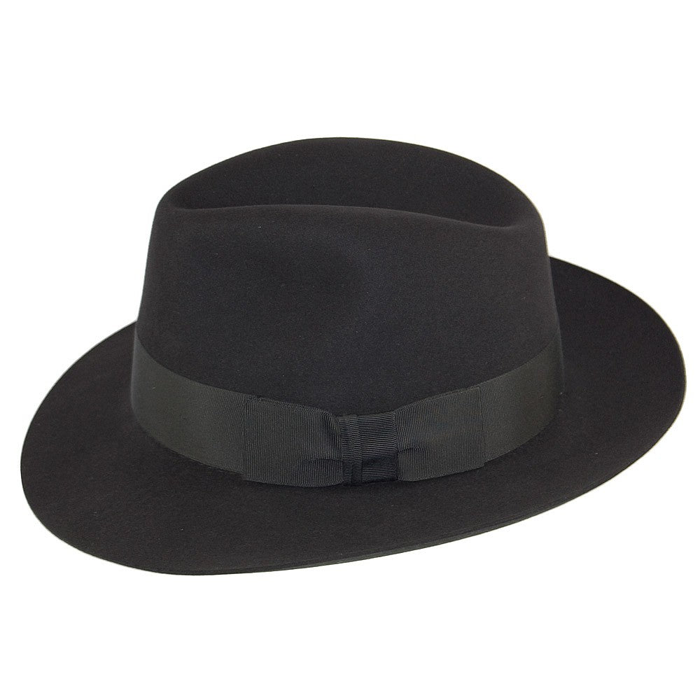 Sombrero Fedora Knightsbridge de fieltro de piel de Christys - Negro