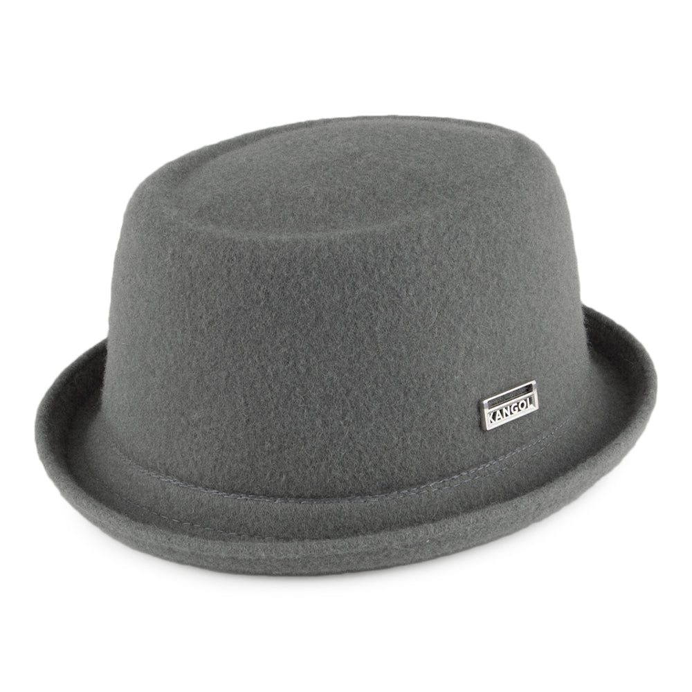 Sombrero Pork Pie Mowbray de lana de Kangol - Gris
