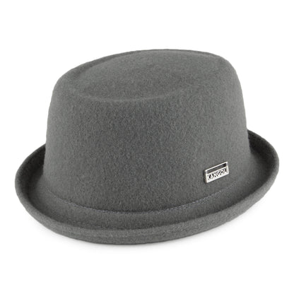 Sombrero Pork Pie Mowbray de lana de Kangol - Gris