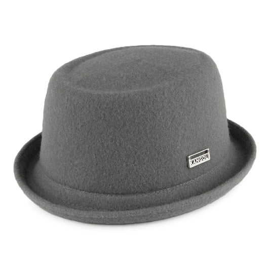 Sombrero Pork Pie Mowbray de lana de Kangol - Gris