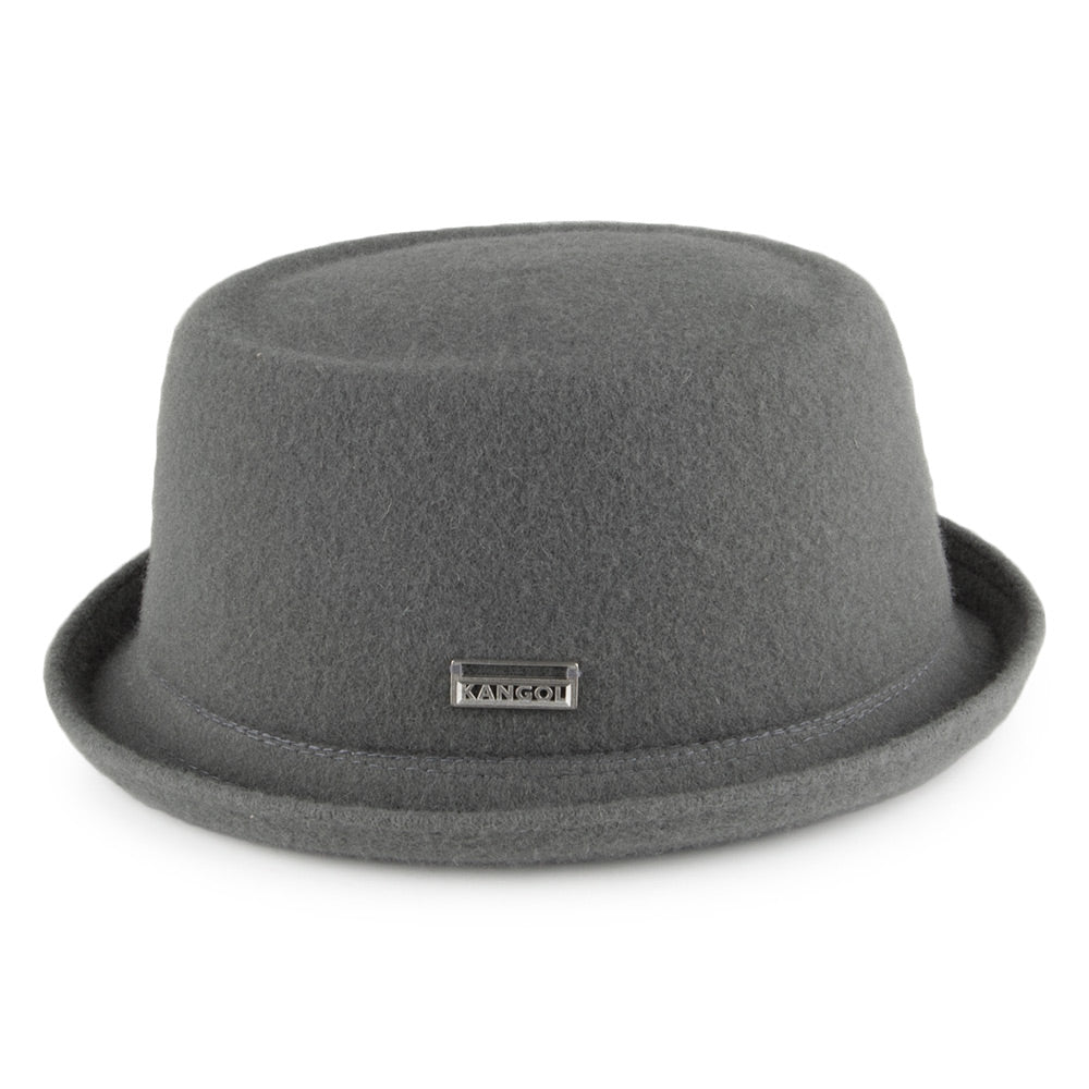 Sombrero Pork Pie Mowbray de lana de Kangol - Gris