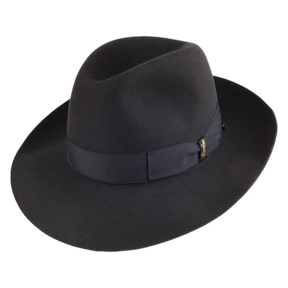 Sombrero Fedora Avalon de fieltro de piel de Borsalino - Antracita