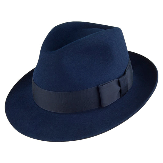 Sombrero Trilby Bond de fieltro de piel de Christys - Azul