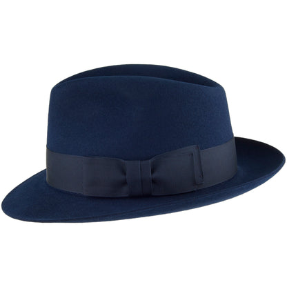 Sombrero Trilby Bond de fieltro de piel de Christys - Azul