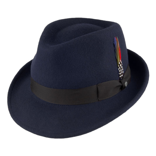 Sombrero Trilby Elkader flexible de Stetson - Azul Marino
