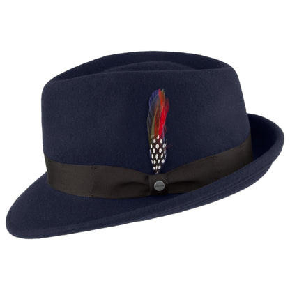 Sombrero Trilby Elkader flexible de Stetson - Azul Marino